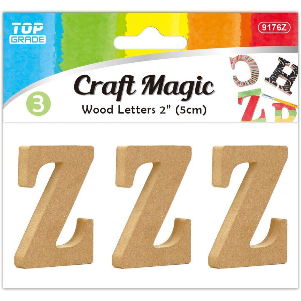 24 Wholesale 3pc Wooden Letter "z" 5x4x1cm image