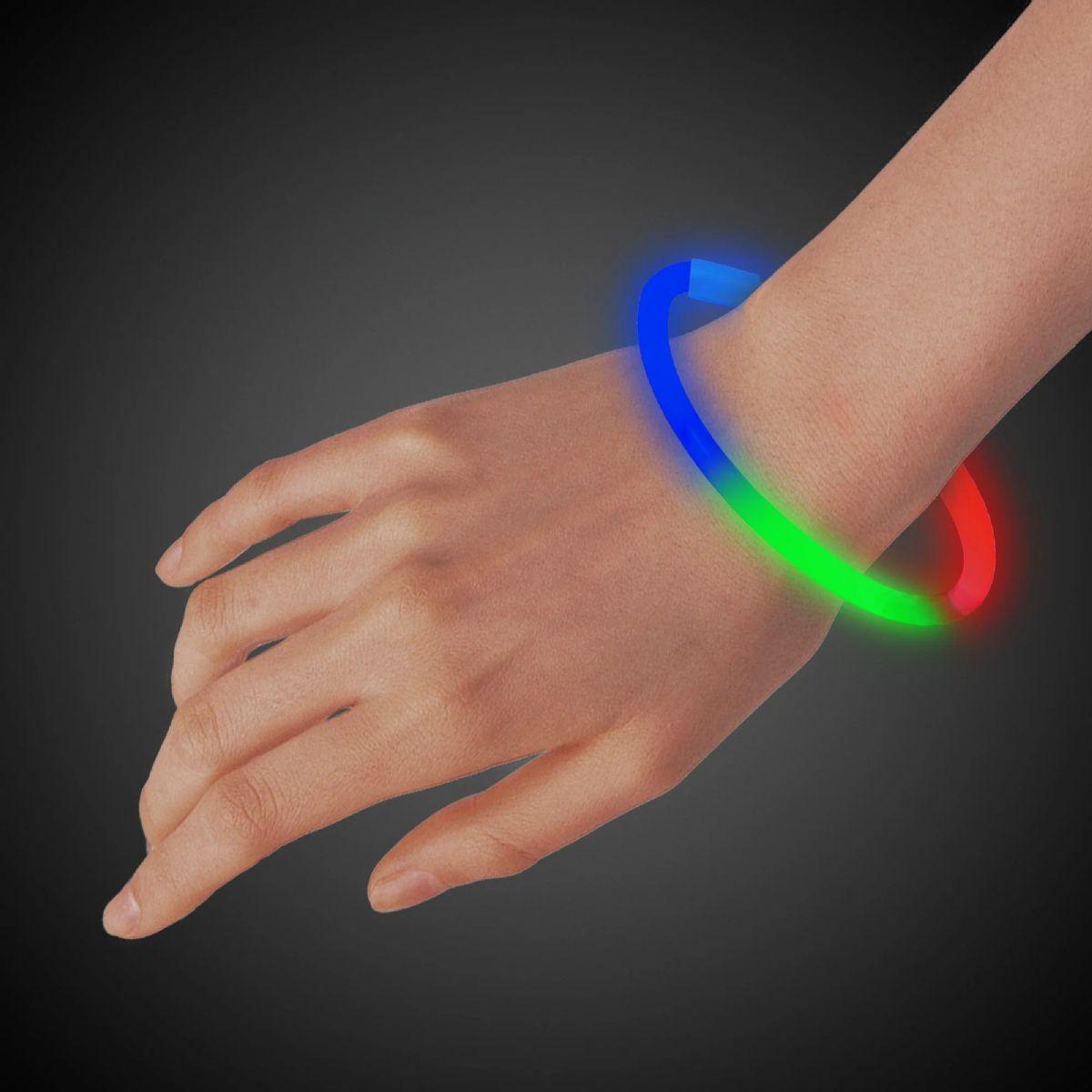 400 Wholesale Blue, Green & Red 9" Glow Bracelets image
