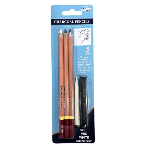 48 Wholesale Pro Art 4 Piece Charcoal Pencil Set image