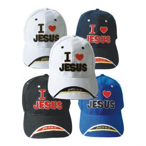 144 Wholesale I Love Jesus Baseball Cap Assorted Colors image
