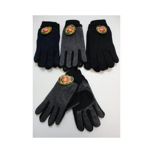 72 Wholesale Men's Cuffed Gloves With Suede Palm two Tone image