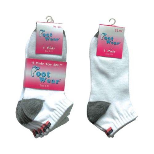 72 Wholesale 4 Pair Pack Of Ladies Ankle Sock With Usa Flag image