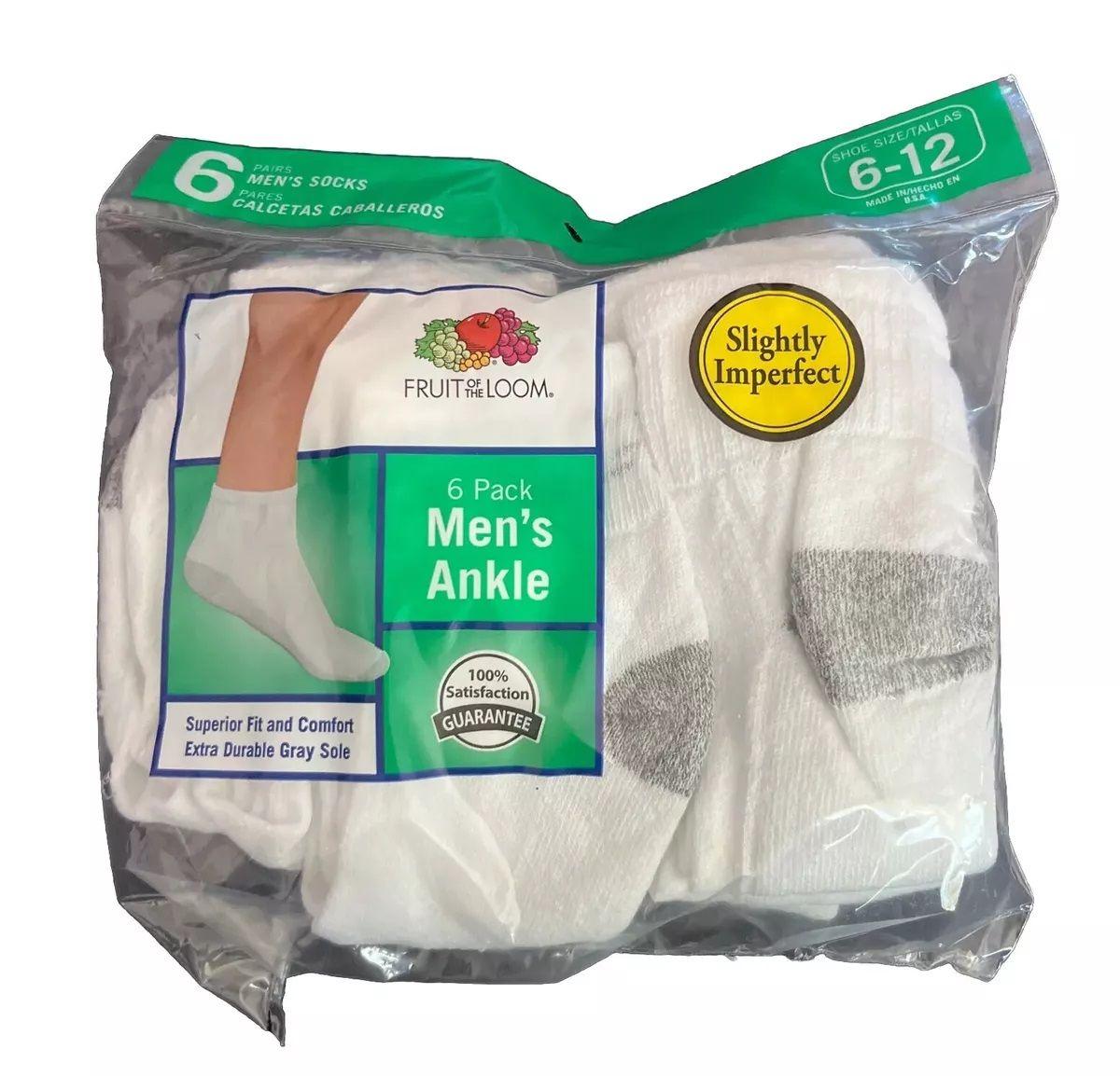 720 Wholesale Men Fruit Of The Loom Ankle Sock White Size 6-12 image
