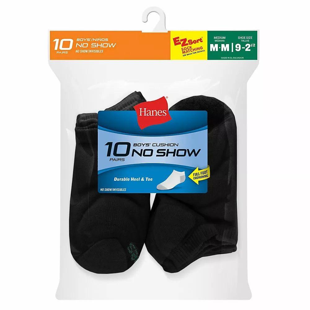 720 Wholesale Hanes Boys Black Low Cut Ankle Socks Size 9-11 image