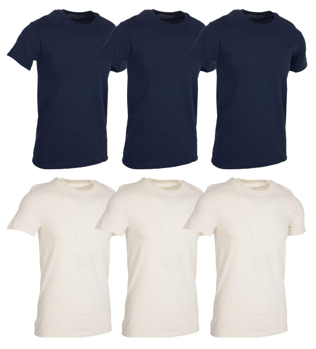 84 Wholesale Men's Cotton Short Sleeve T-Shirt Size Large - Navy And White image