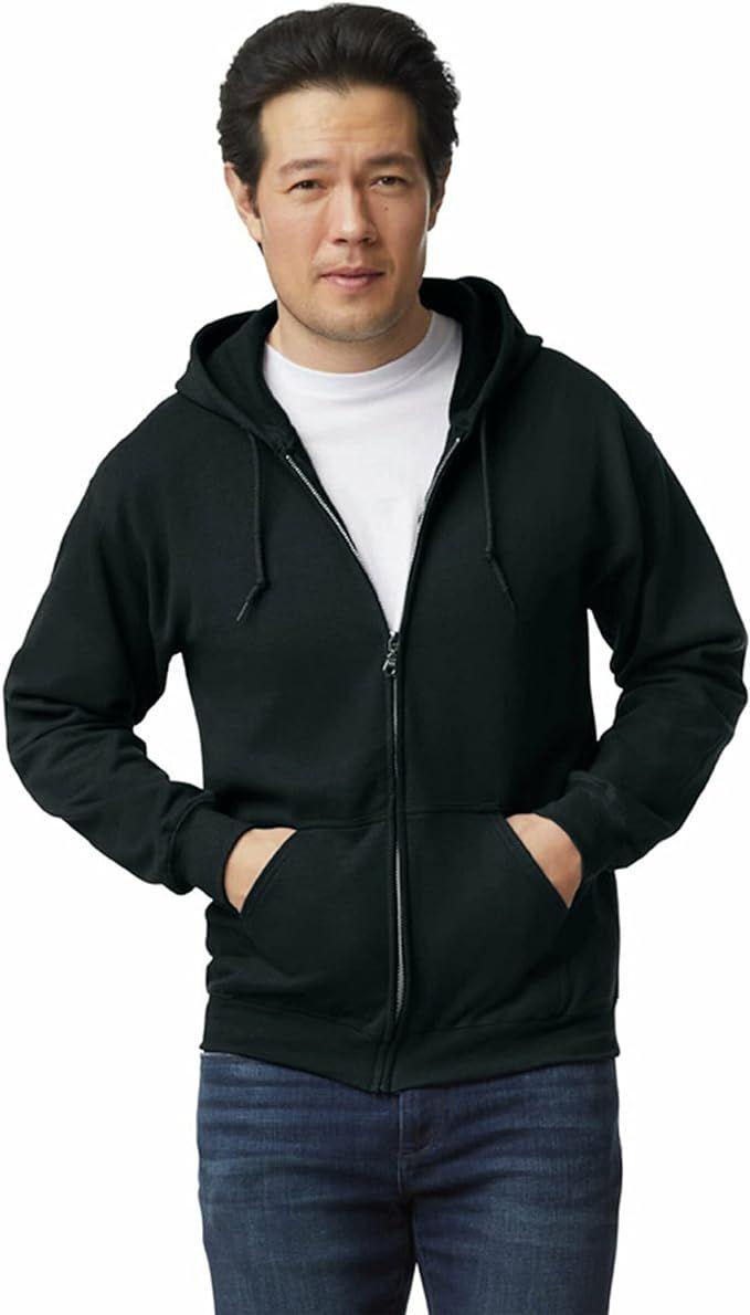 48 Wholesale Unisex Black Zipper Hoodie Cotton Fleece Lining 280gsm Assorted Sizes S-2x image