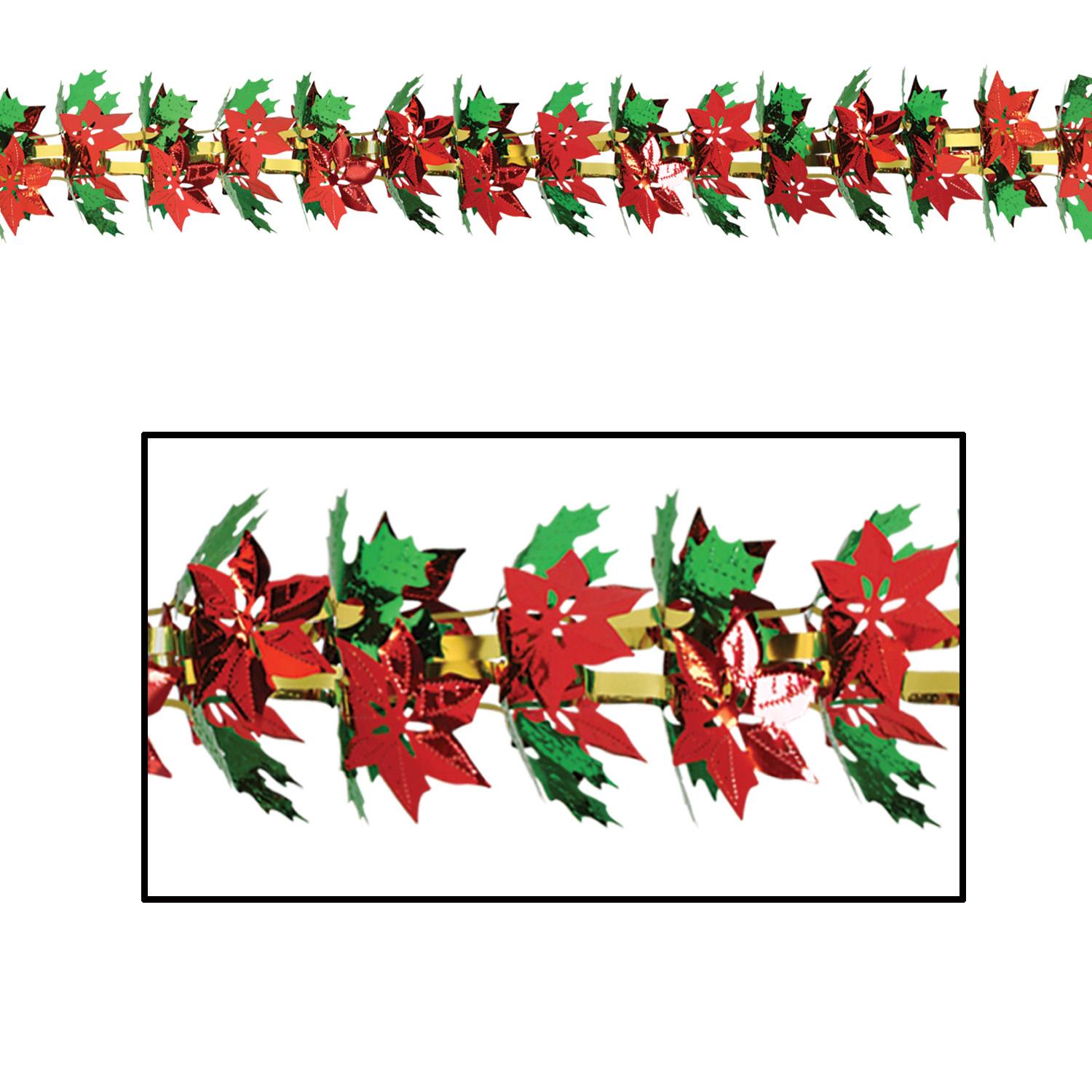 12 Wholesale Poinsettia & Holly Garland/column image