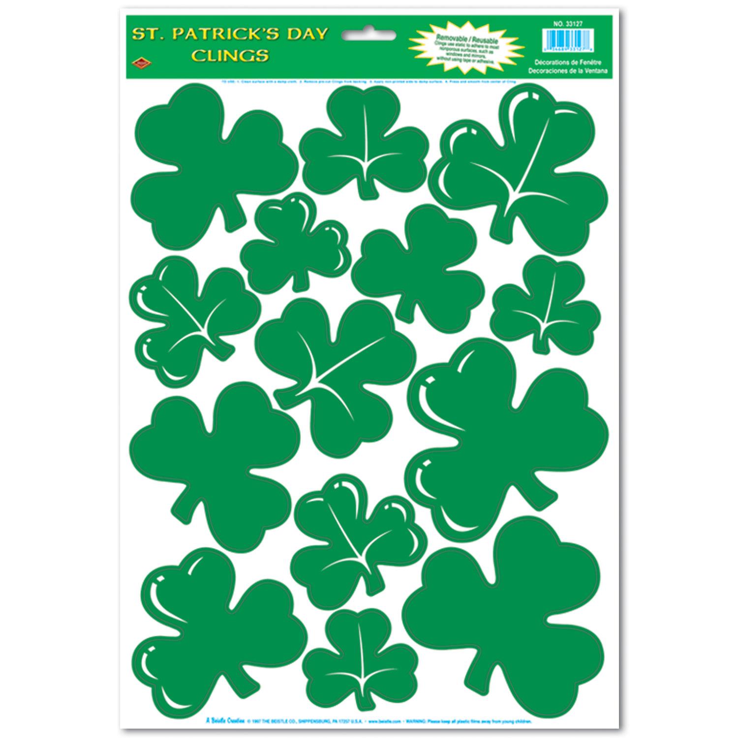 12 Wholesale Shamrock Clings image