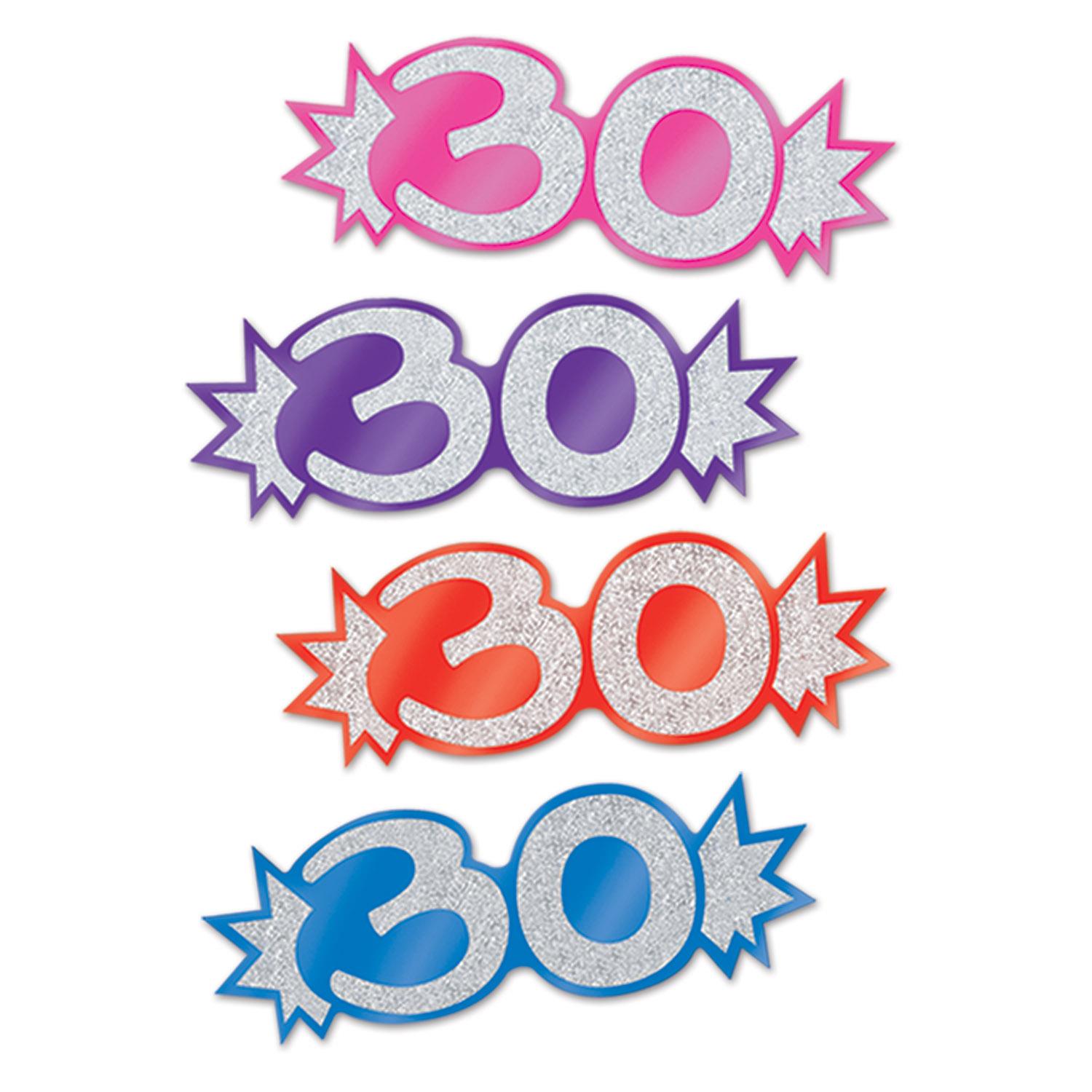 24 Wholesale 30 Mini Glittered Foil Cutouts image