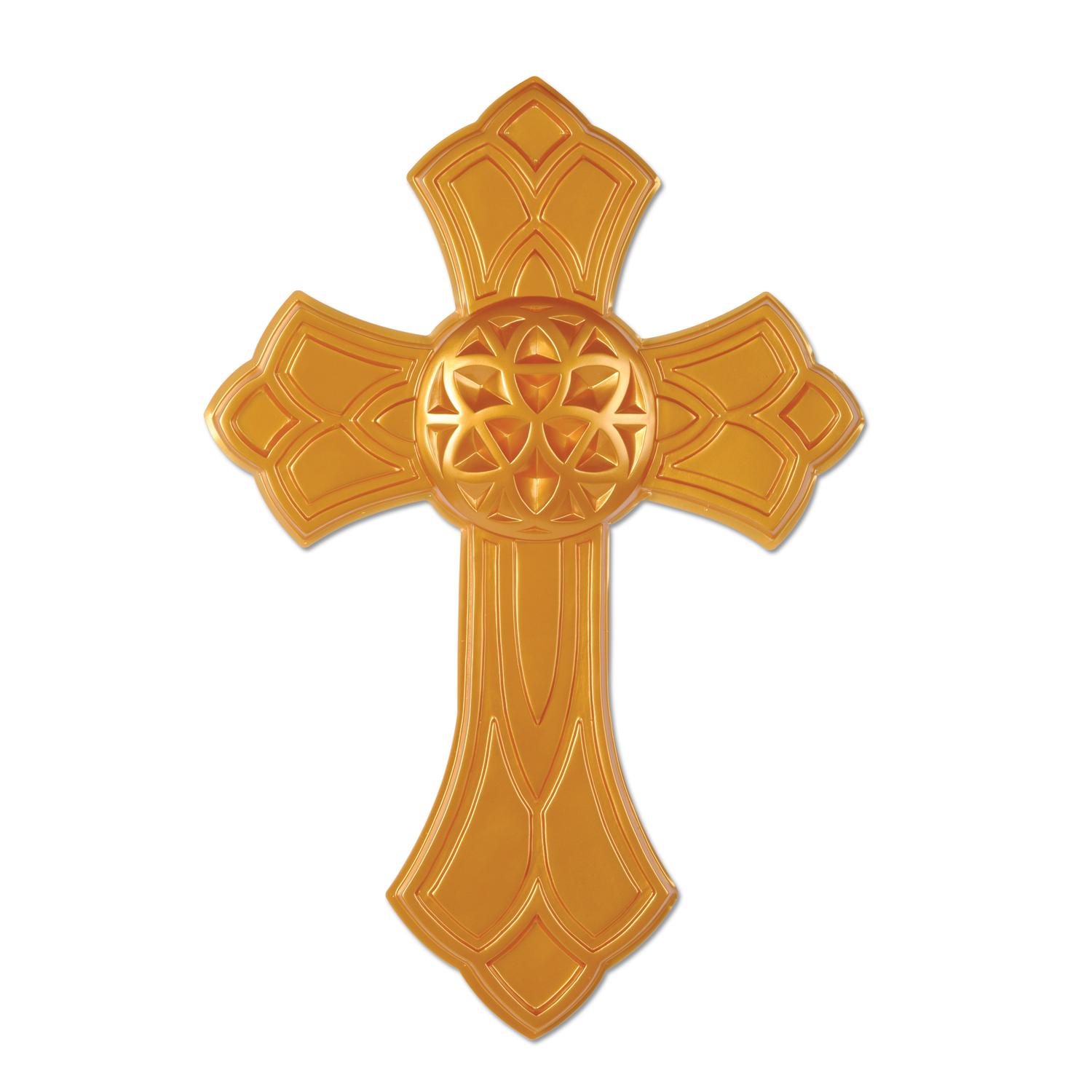 24 Wholesale Gold Plastic Cross image