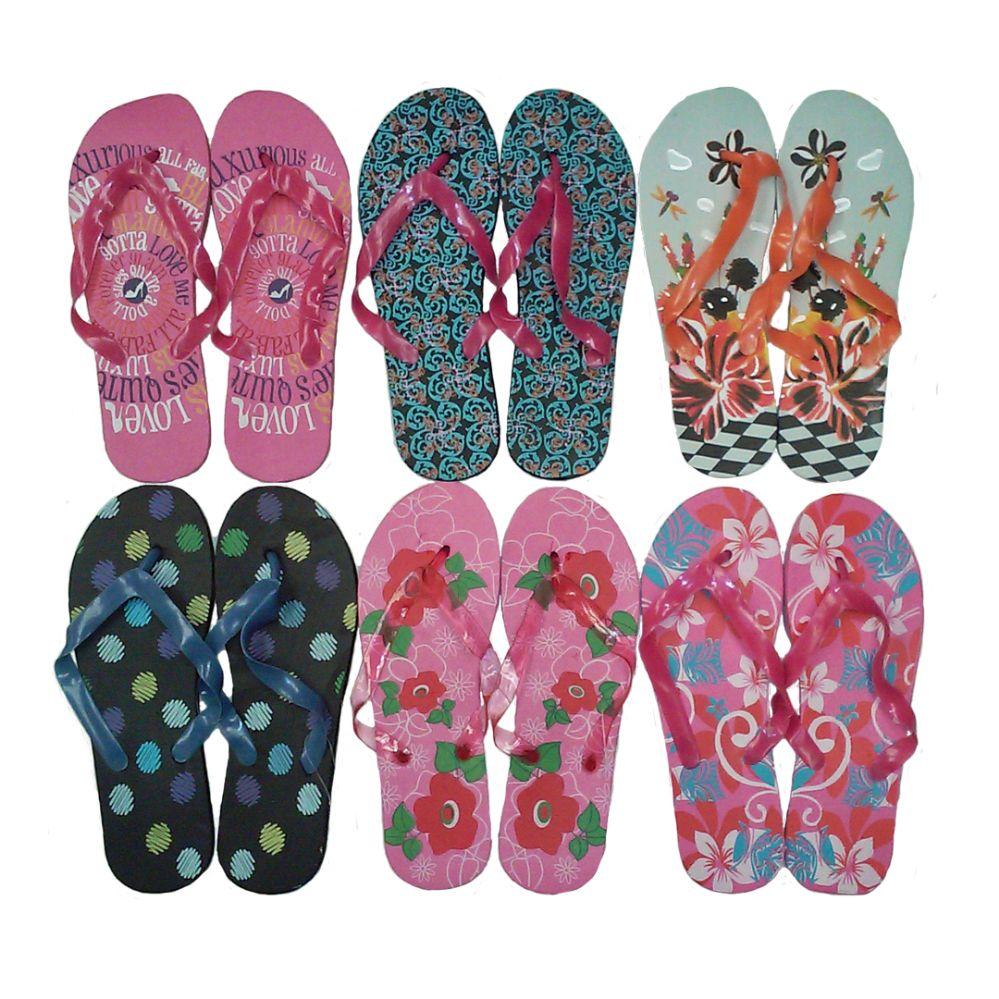 72 Wholesale Women's Flip Flops - Assorted Patterns image