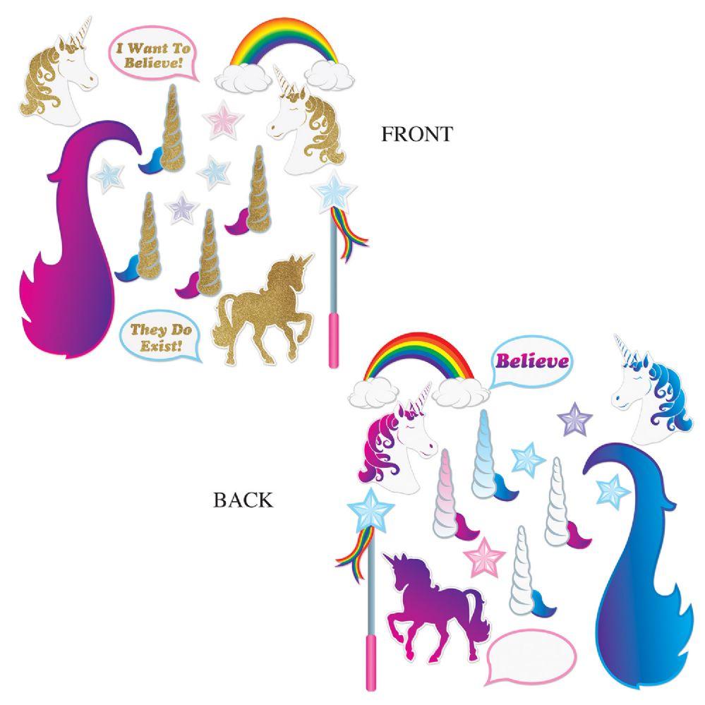 12 Wholesale Unicorn Glittered Photo Fun Signs image