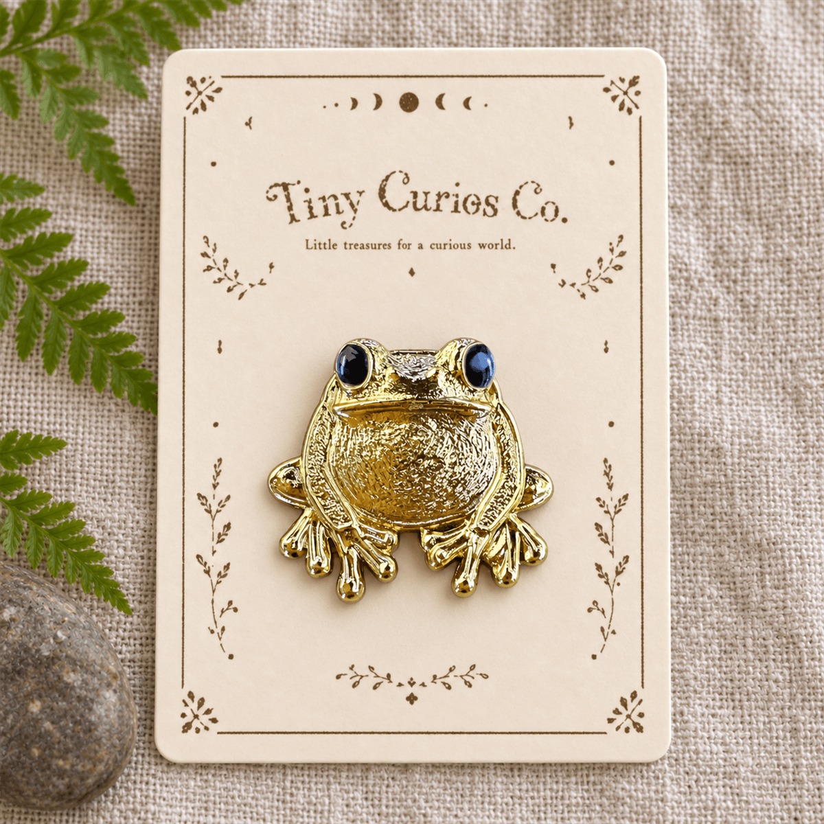 Golden Yellow Frog Enamel and Metal Magnet image