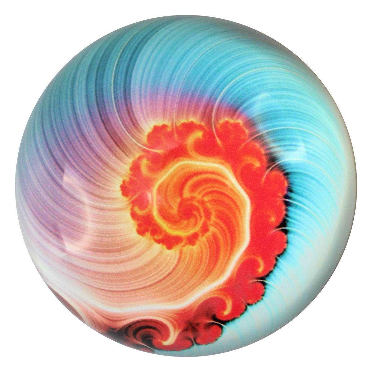 Nautilus Art Dome Paperweight, Blue & Coral image