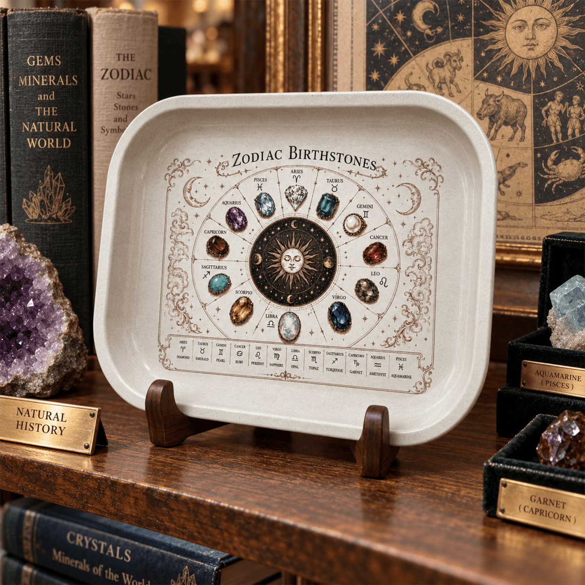 Celestial Gems Zodiac Birthstone Metal Tray image