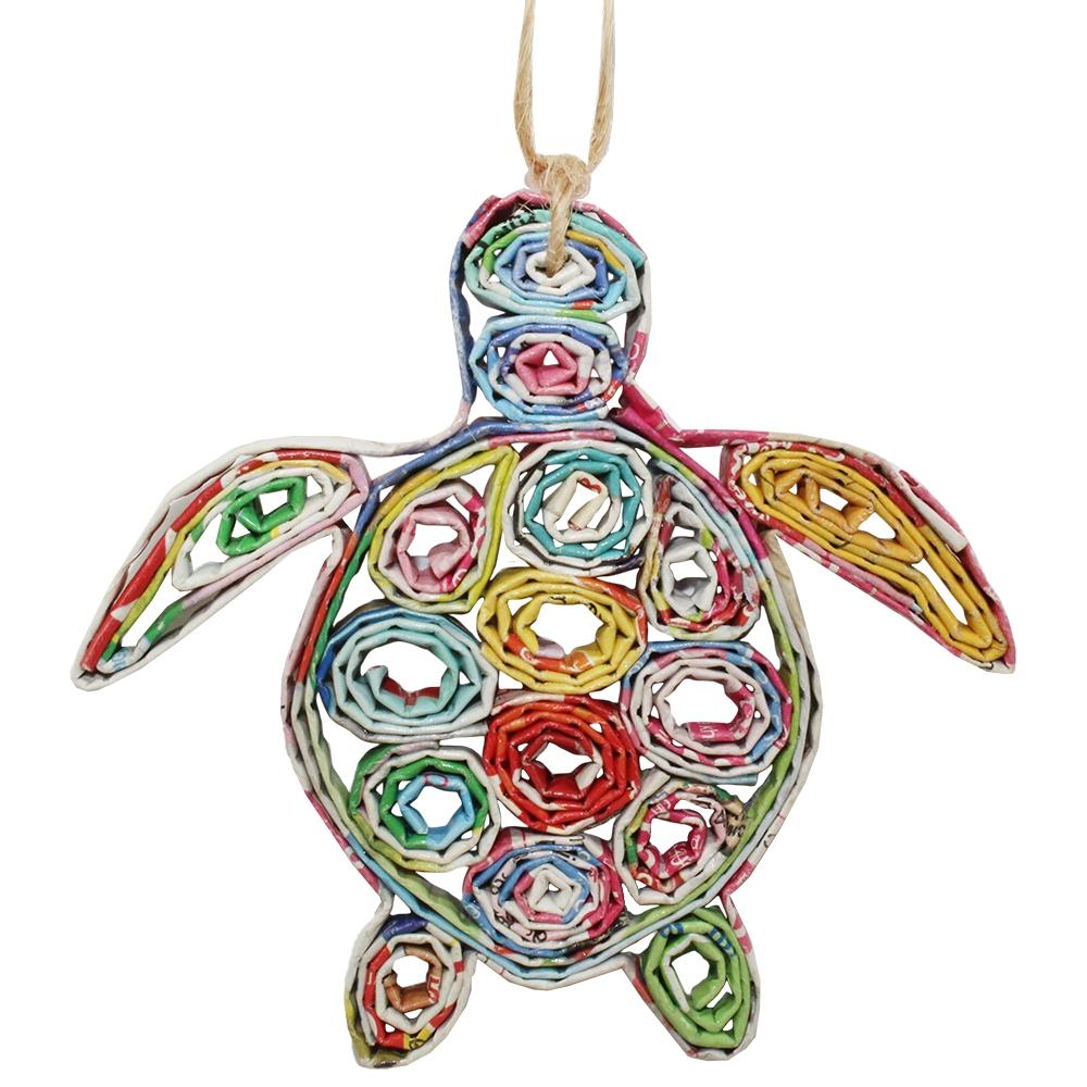 Recycled Magazine Turtle Ornament 1Dz image