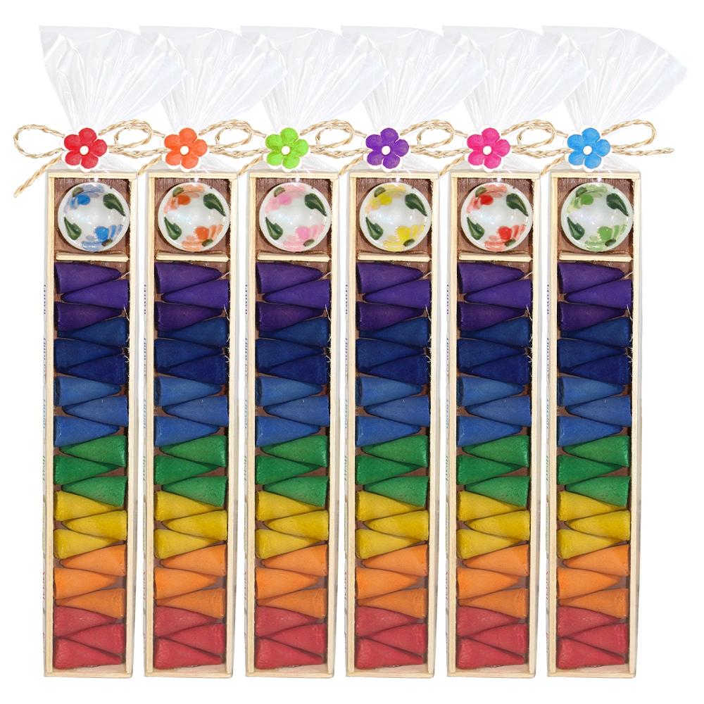 Chakra Colors Incense Cones & Ceramic Bowl 1Dz image