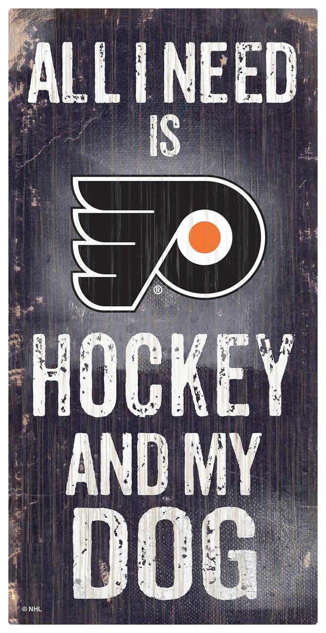 Philadelphia Flyers Hockey and My Dog Wooden Sign