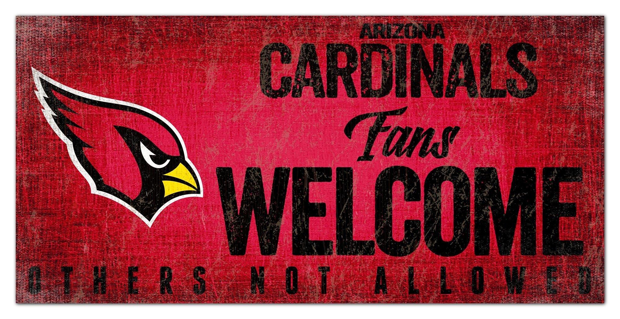 Arizona Cardinals Fans Welcome Wooden Sign image