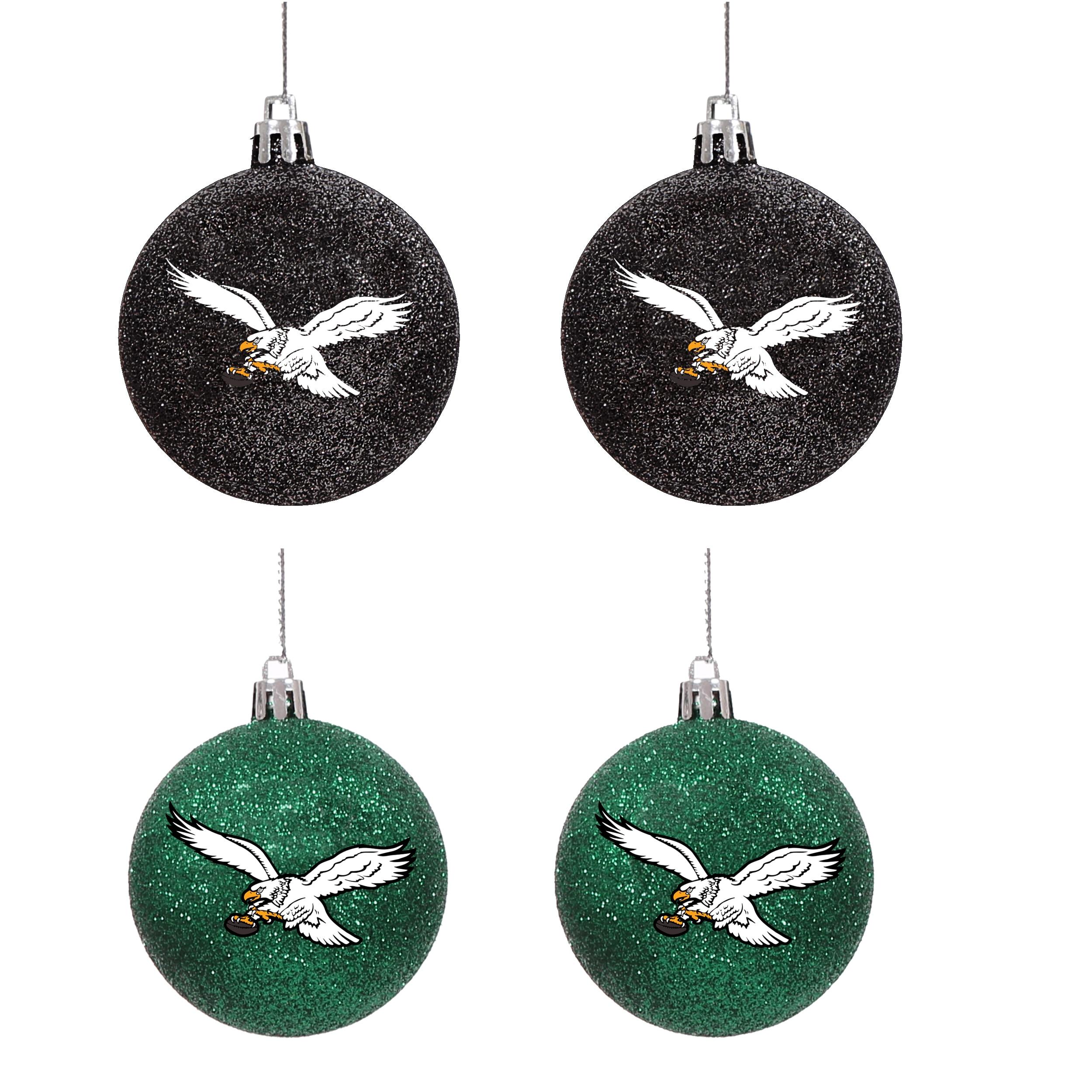 Retro 4 Pack Glitter Ball Ornament Set image