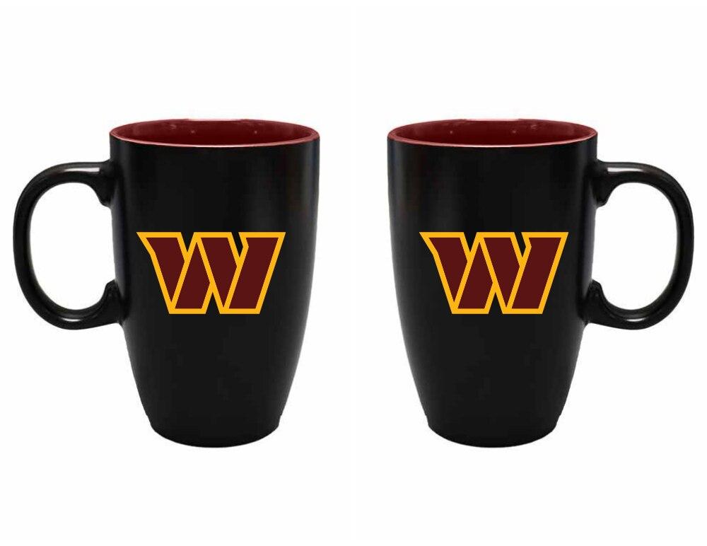 Washington Commanders 22oz Black Latte Mug with Inner Color image