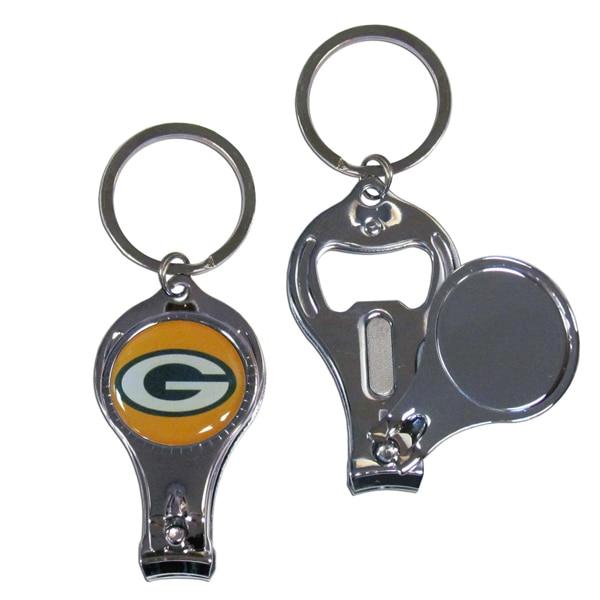 Green Bay Packers Nail Clipper with Bottle Opener Key Chain image