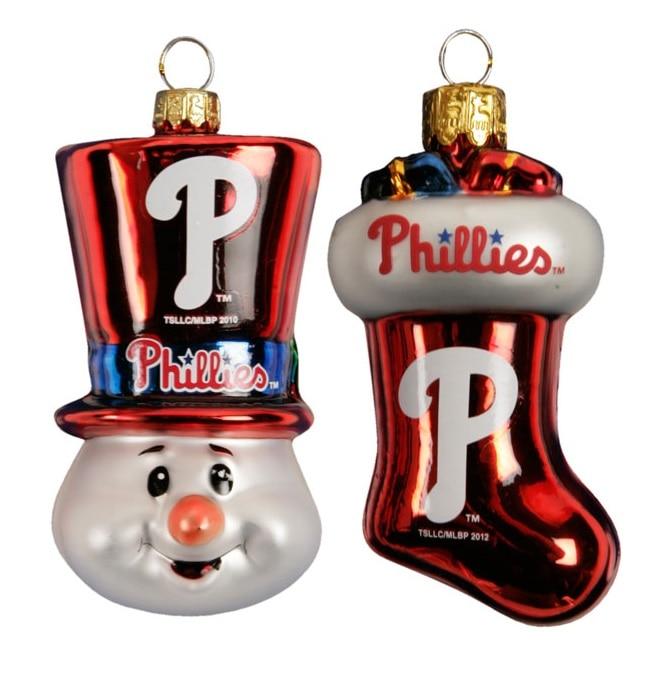 Snowman & Stocking Glass Ornament Set image