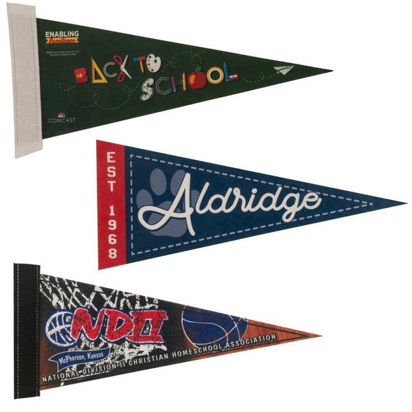 TP512FFC 5" x 12" Felt Pennant With Full Color Custom Imprint