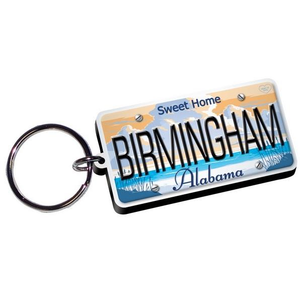 KP-LPA Wood Souvenir License Plate Key Ring With Name Drop Custom Impr
