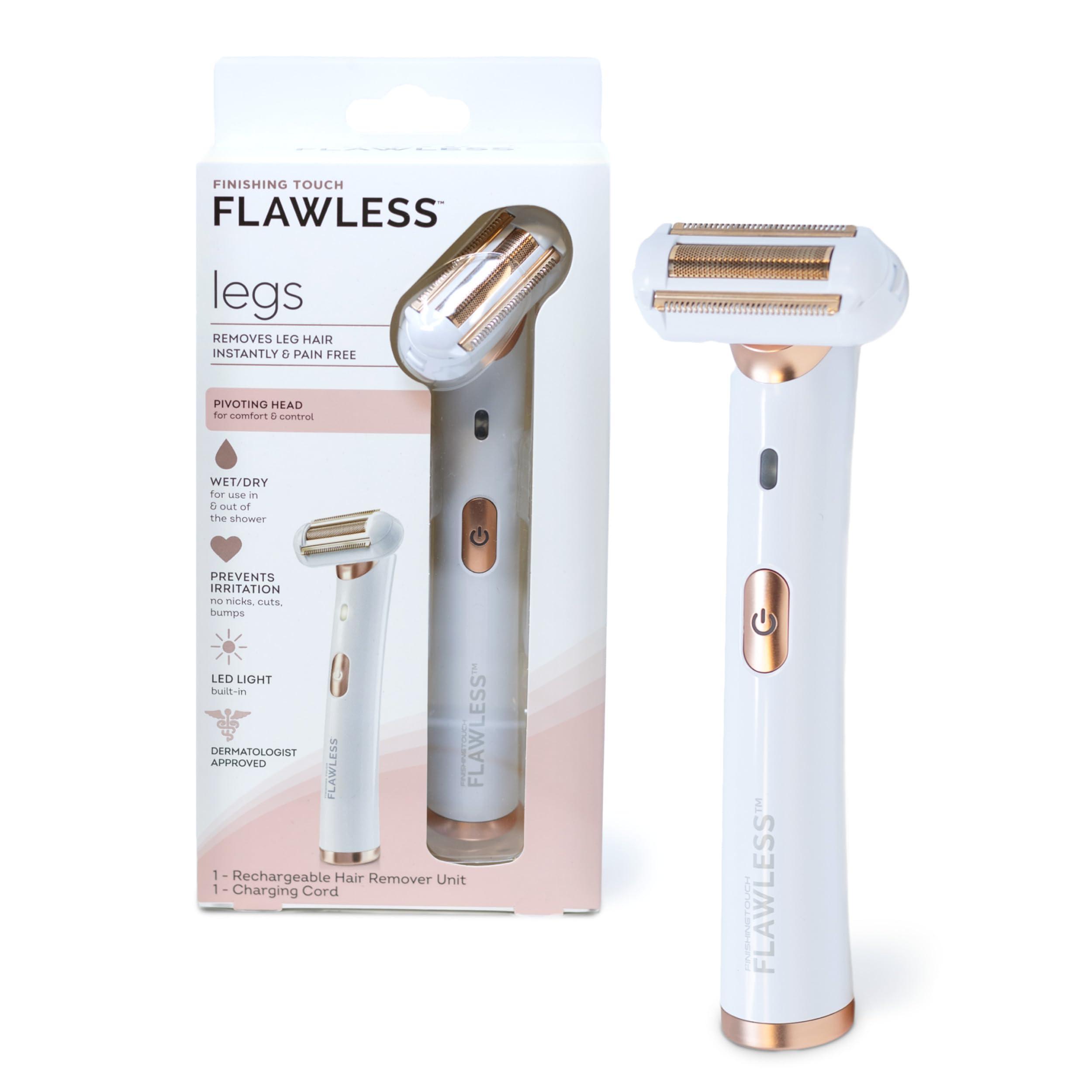 Finishing Touch Flawless Legs, Electric Razor for Women, Pivoting Head Leg Hair Remover with LED Light for Instant and Painless Leg Hair Removal image