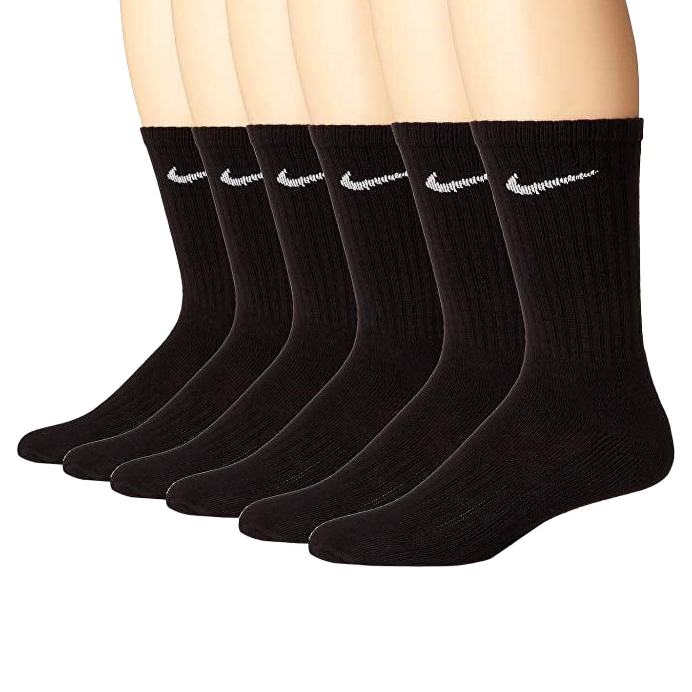Nike Men's Band Cotton Crew Socks 6 Pack, Black Large 8-12 - NEW image