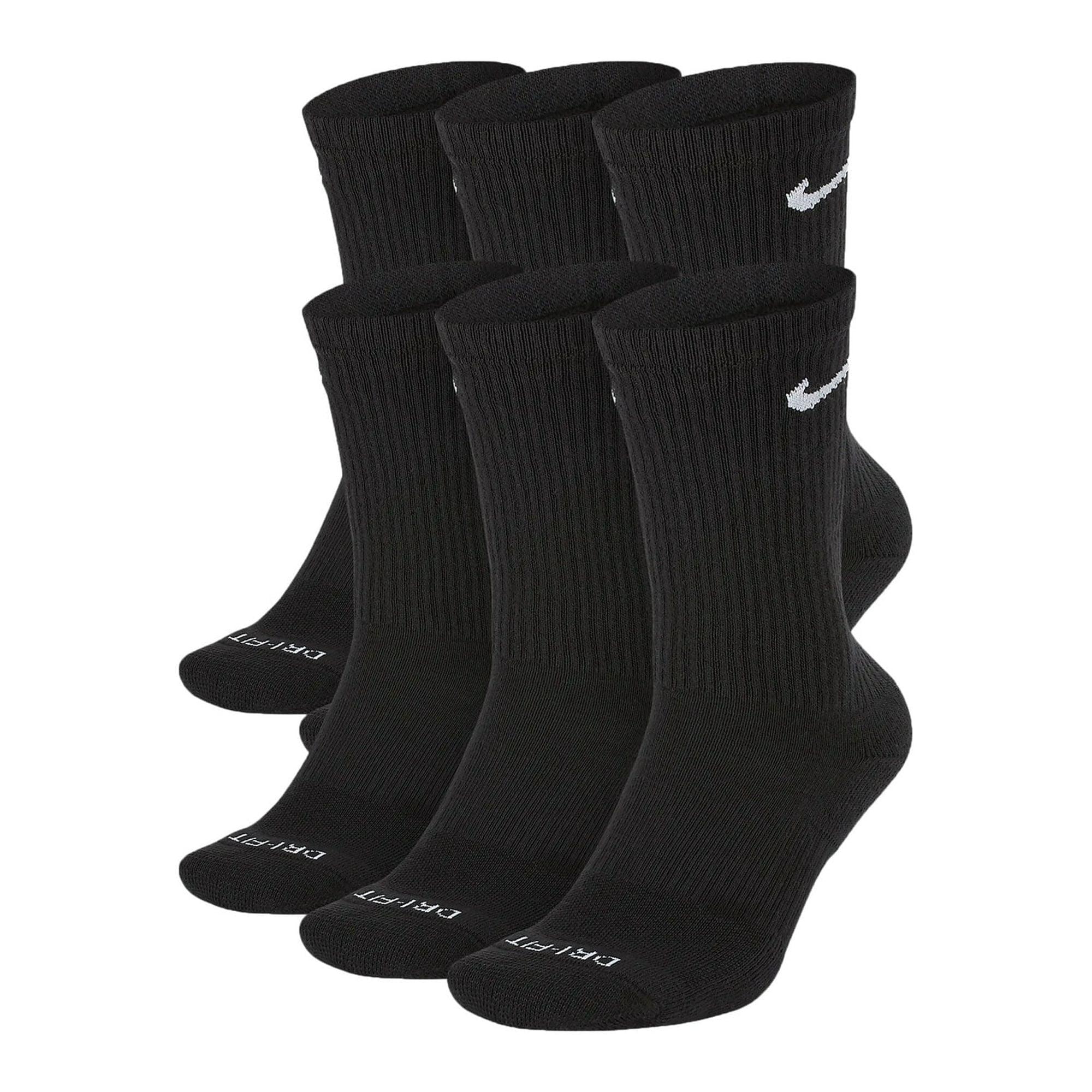 NikeDRI-FIT Everyday Plus Cushioned Training Crew Socks Black (6 Pairs) Size-Large image