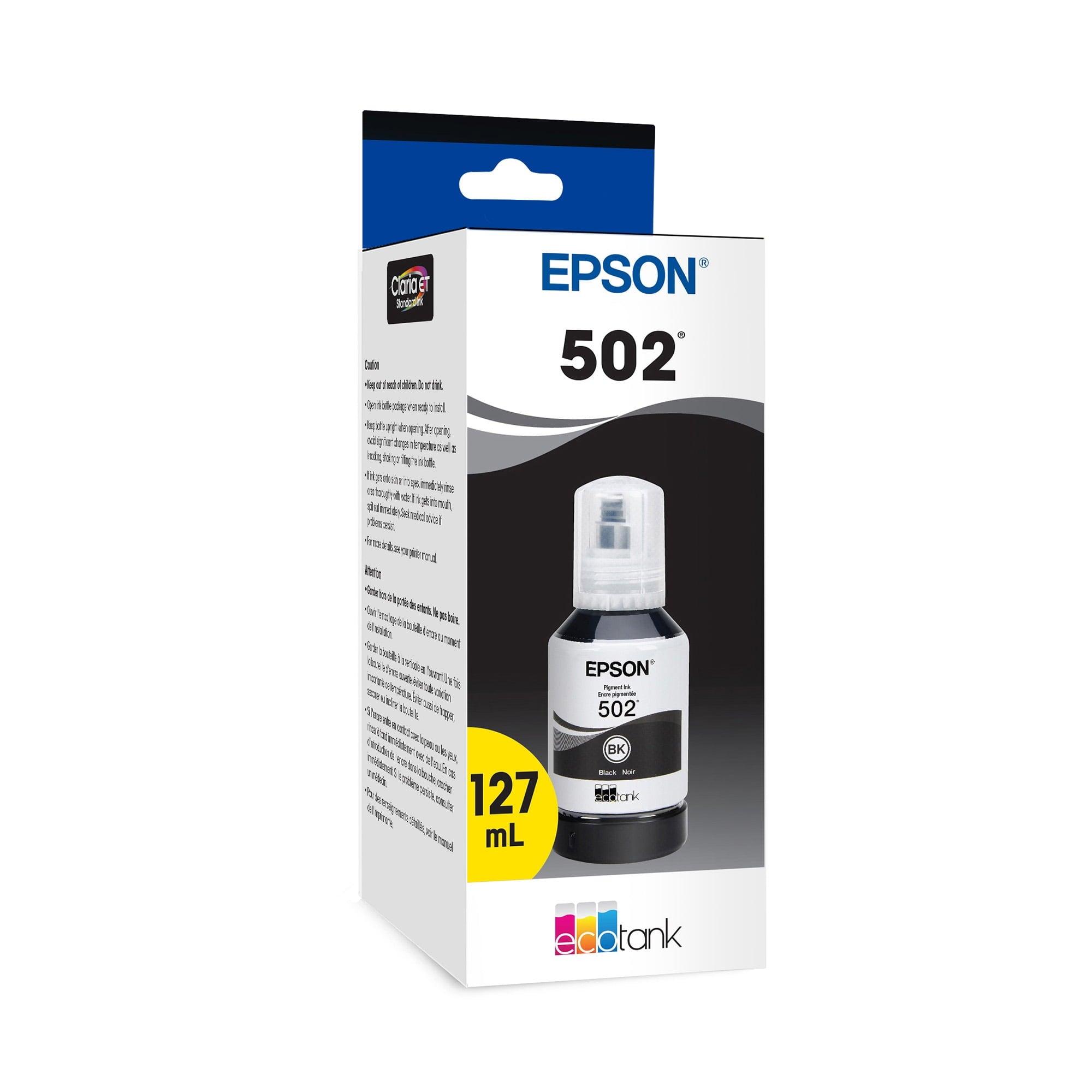 Epson 502 EcoTank Ink Ultra-high Capacity Black Bottle Works with ET-2750, ET-2850, ET-2980, ET-2988, ET-3750, ET-3760, ET-3850, ET-4850, and other select EcoTank models image