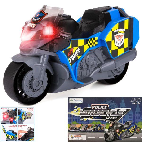 Port Creativity - The Police Motorcycle - #AC-3166 - Lights, Sounds, Movement - Batteries Not Included - 6 for $36.00 image
