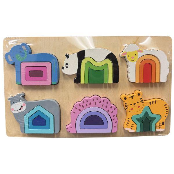 Edultree STEM Set - #JH6918.QKRG019 - Geometric 11"x7" Wooden Shape Board - Learning Puzzle - 10 Sets For $35.00 image