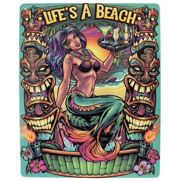 Metal Tin Wall Art - ##437768 - Tiki Lifes A Beach - 15"x12" - Metal Signs - PreDrilled Holes - 10 For $35.00 image