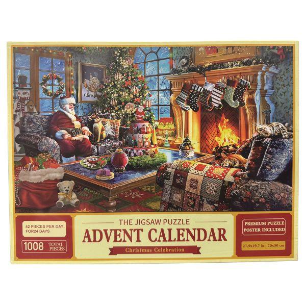 The Christmas Celebration Jigsaw Puzzle Santa - 1008PC Puzzle - Advent Calendar - 6 Sets For $36.00 image