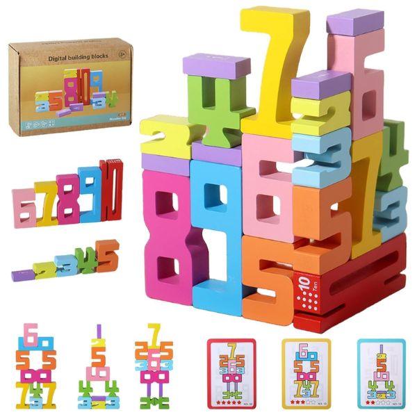STEM Toys - #YHM-011 - 30+ Piece Digital Block Set - Premium Wooden Toys - 6 Sets For $30.00 image
