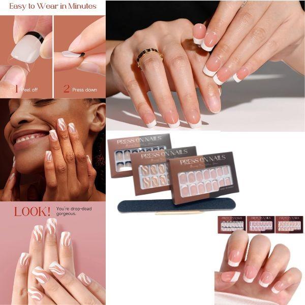 Salon Home - 3Pack of 14PC Sets - Easy To Apply - Press On Nails image