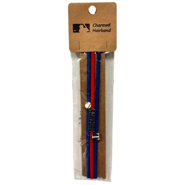 Texas Rangers Team Gear - Charmed Headbands - Team Color Fabric Elastic Headband With Metal Charm image