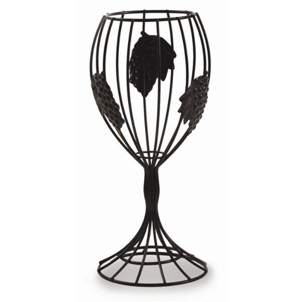 The Wine Glass - 24206 - 10" Wine Glass Cork Caddy - Metal Wine Fashion - Counter Art image