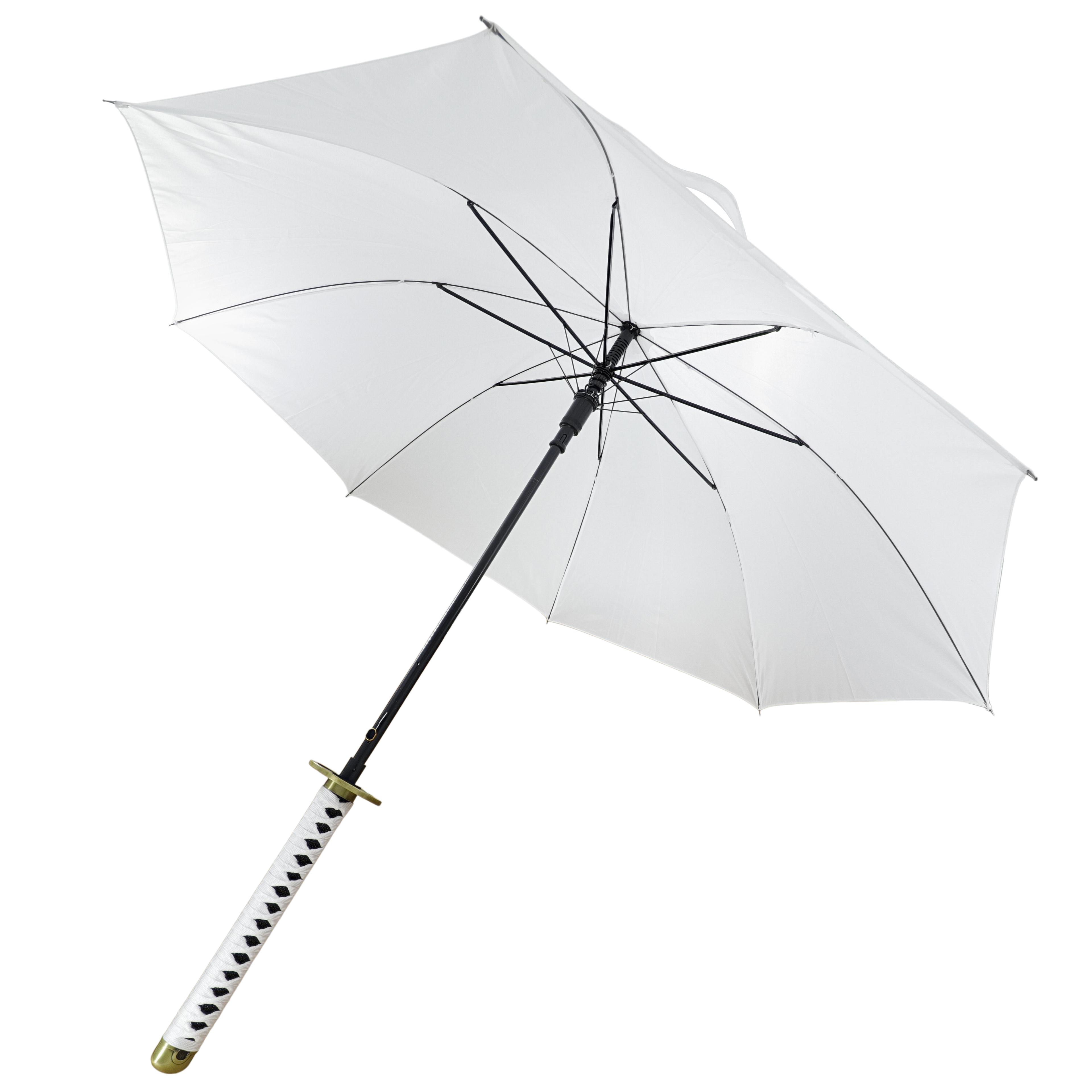 Katana-Style Umbrella with White Canopy – Faux Ray Skin Handle image