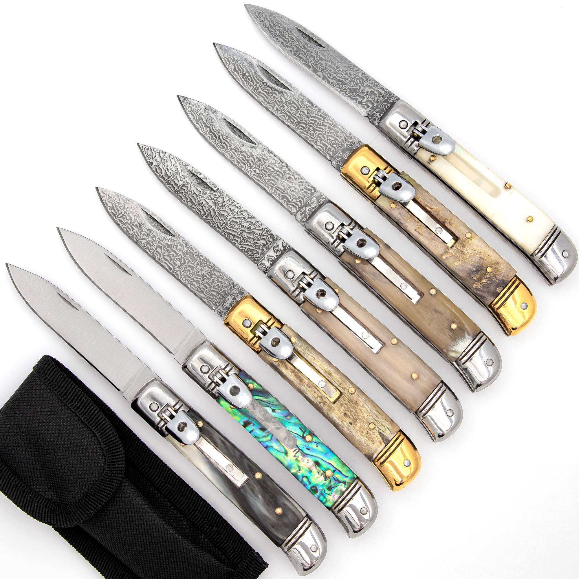 Lever Lock Automatic Switchblade Collection – Horn & Pearl Handle Options image