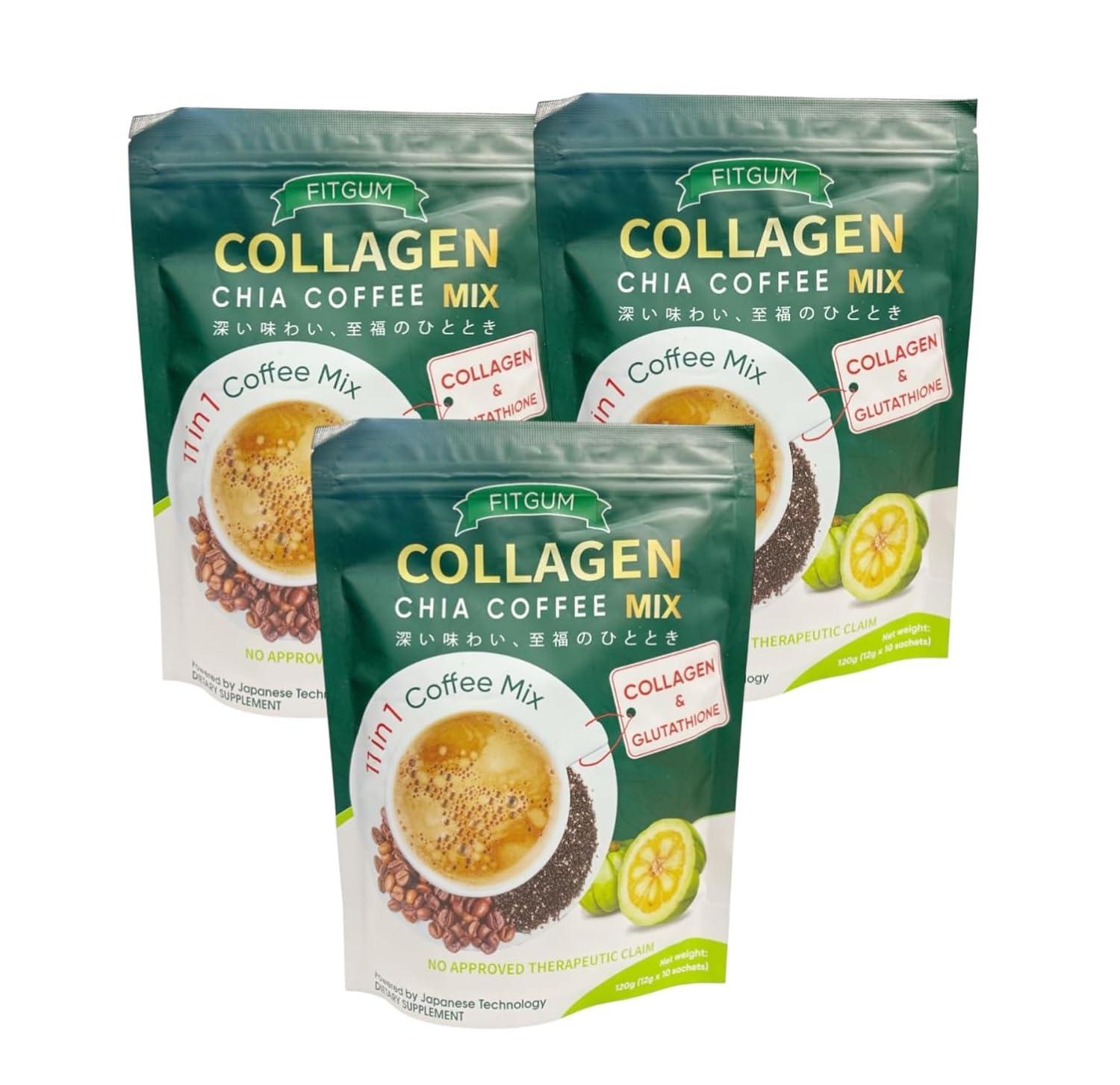 Fit Gum Collagen Chia Coffee – 11 in 1 Coffee Mix (3 Packs) image