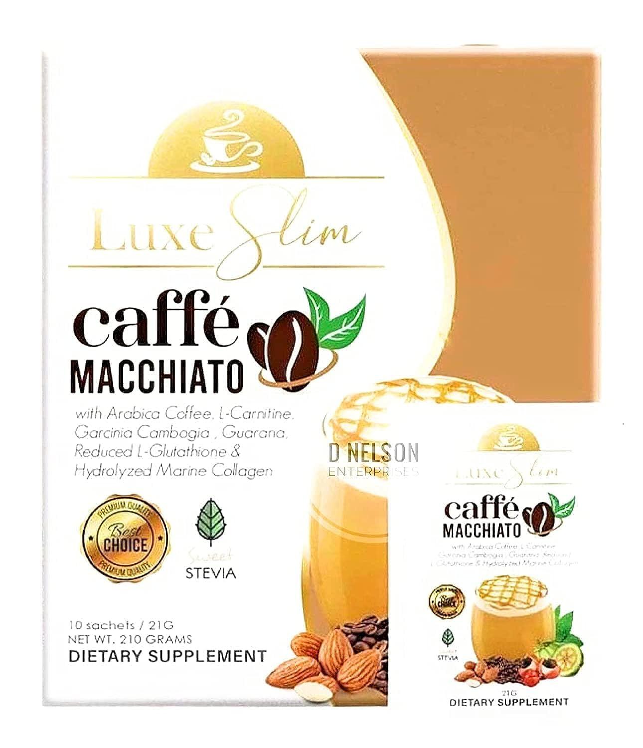 Luxe Slim Cafe Macchiato with Hydrolyzed Collagen & Glutathione, 21g x 10 Sachets, 0.74 Ounce (Pack of 10) image
