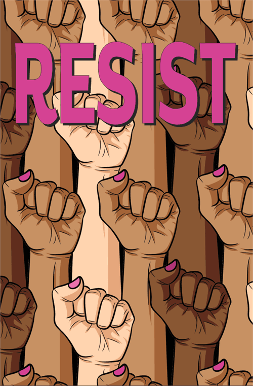 Female Resist Fist Mini Poster - 11" x 17" image