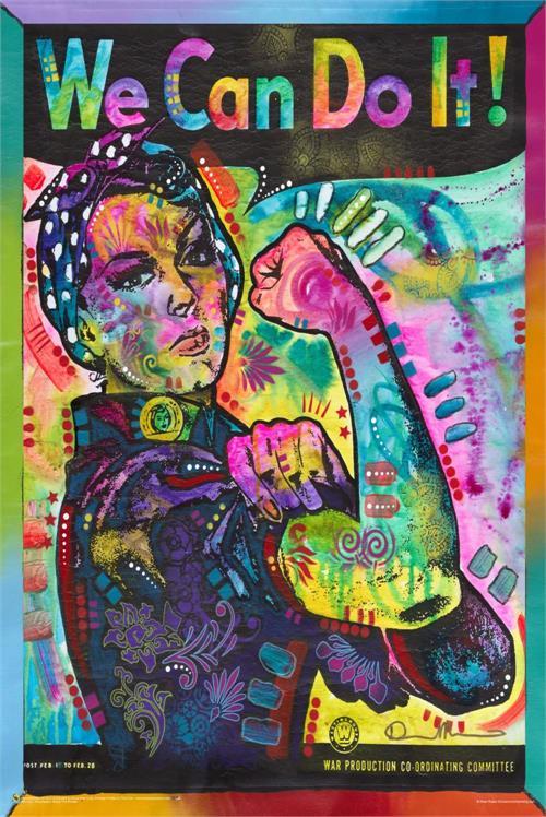Psychedelic Rosie the Riveter by Dean Russo Poster 24" x 36" image