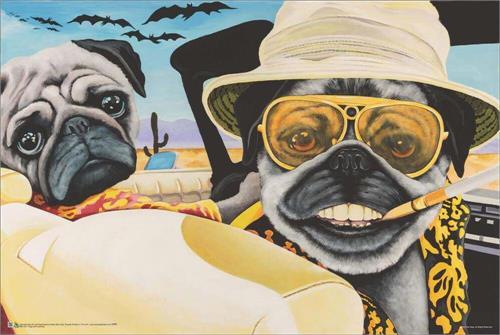 Pugs & Loathing by Dirk Hays Poster - 36" x 24" image