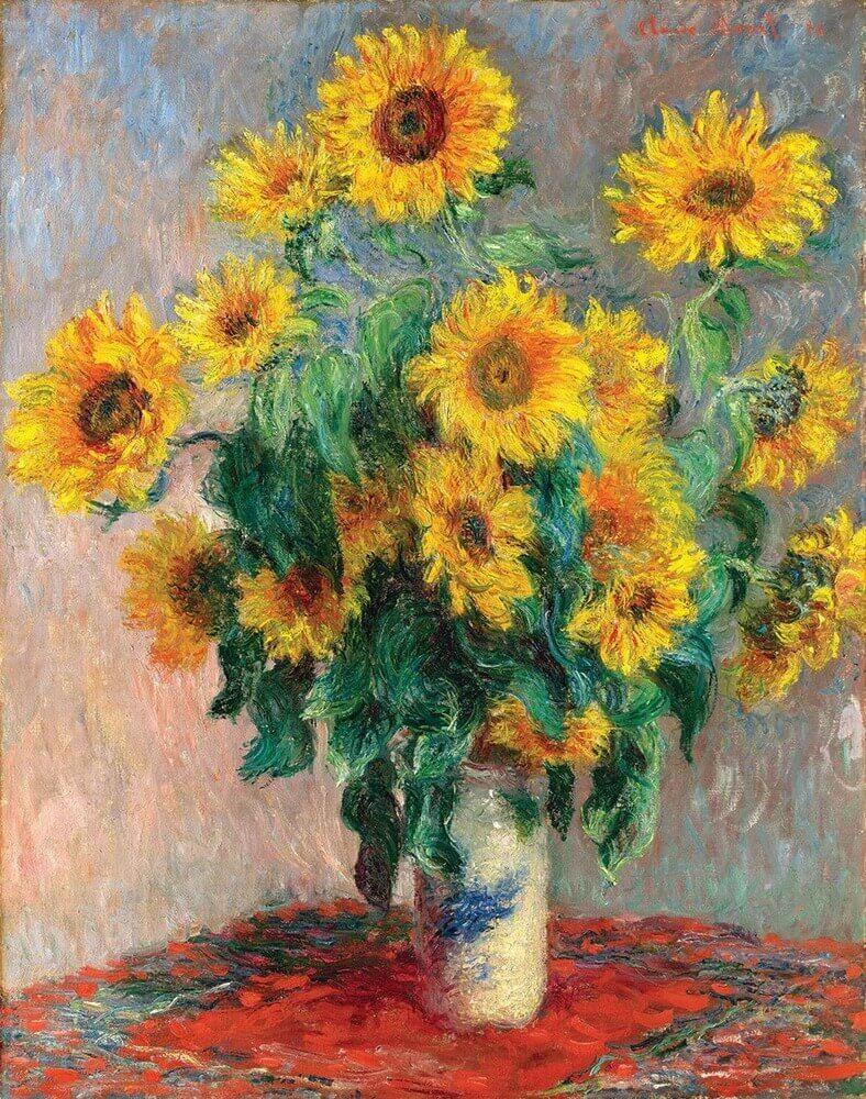 Monet Sunflowers Mini Poster - 11" x 14" image