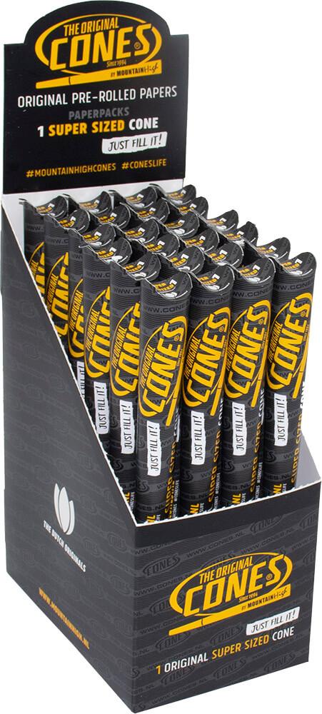 CONES Original Super Sized Cones 1pc Packs - Bleached - 180mm/Filter 58mm - 24 Packs per Display image